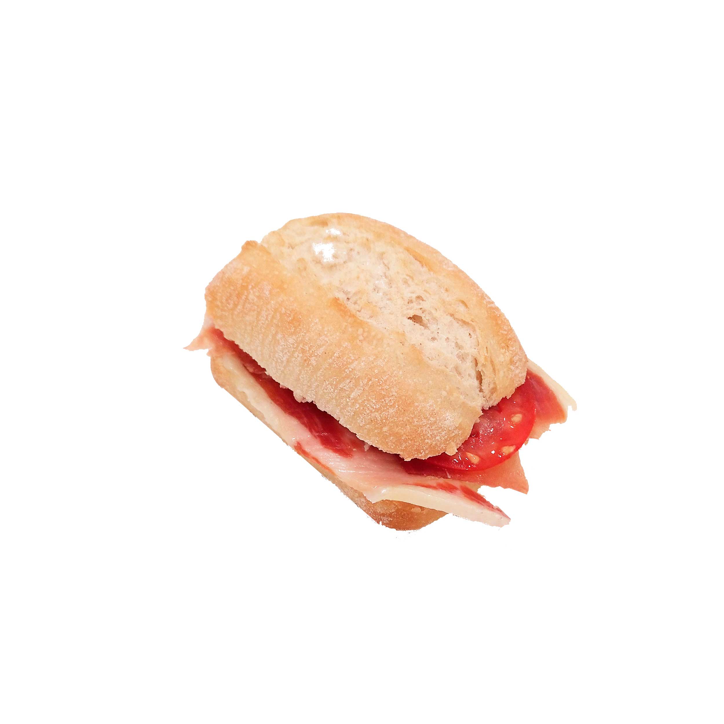 Pulguita de jamón con tomate